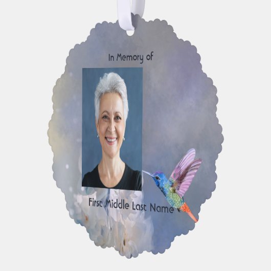 Memorial Prayer Kaart Hummingbird White Flowers (Links)