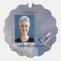 Memorial Prayer Kaart Hummingbird White Flowers