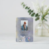Memorial Prayer Kaart Hummingbird White Flowers Visitekaartje (Staand voorkant)