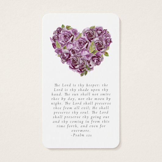 Memorial Prayer Kaart | Hydrangea Heart (Achterkant)