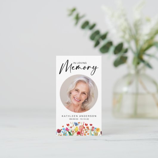 Memorial Prayer Kaart | In het bezit van het geheu Contactkaartje (Staand voorkant)