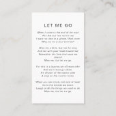 Memorial Prayer Kaart | In het liefdevol geheugen Contactkaartje (Achterkant)