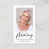 Memorial Prayer Kaart | In het liefdevol geheugen Contactkaartje (Voorkant)