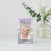 Memorial Prayer Kaart | Lavender Contactkaartje (Staand voorkant)