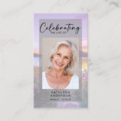 Memorial Prayer Kaart | Lavender Contactkaartje (Voorkant)