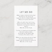 Memorial Prayer Kaart | Levenscyclus vieren Contactkaartje (Achterkant)