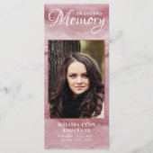 Memorial Prayer Kaart Roos Quartz Funeral Bladwijz (Voorkant)