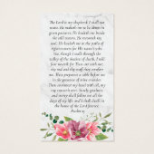 Memorial Prayer Kaart | Roze bloemen (Achterkant)