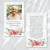 Memorial Prayer Kaart | Roze bloemen
