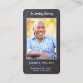 Memorial Prayer Kaart Rustic Simple Photo Funeral Contactkaartje (Voorkant)