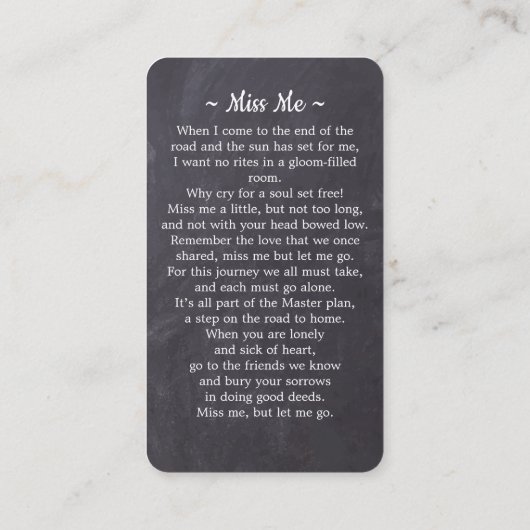 Memorial Prayer Kaart Rustic Simple Photo Funeral Contactkaartje (Achterkant)