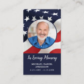 Memorial Prayer Kaart Stars & Stripes Poem US Flag Contactkaartje (Voorkant)