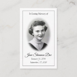 Memorial Prayer Kaart - The 23rd Psalm Visitekaartje