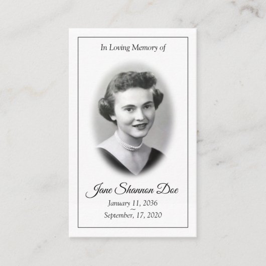 Memorial Prayer Kaart - The 23rd Psalm Visitekaartje (Voorkant)