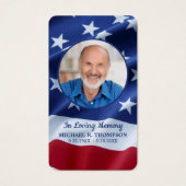 Memorial Prayer Kaart US Flag Stars & Stripes Poem (Voorkant)