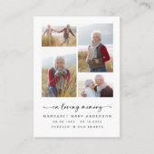 Memorial Prayer Kaart | Vier foto's in het liefheb Contactkaartje (Voorkant)