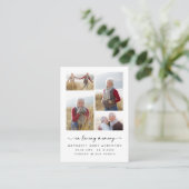 Memorial Prayer Kaart | Vier foto's in het liefheb Contactkaartje (Staand voorkant)