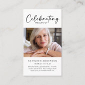 Memorial Prayer Kaart | Viering van het leven van Contactkaartje (Voorkant)