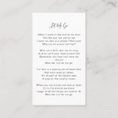 Memorial Prayer Kaart | Volledige foto Contactkaartje (Achterkant)