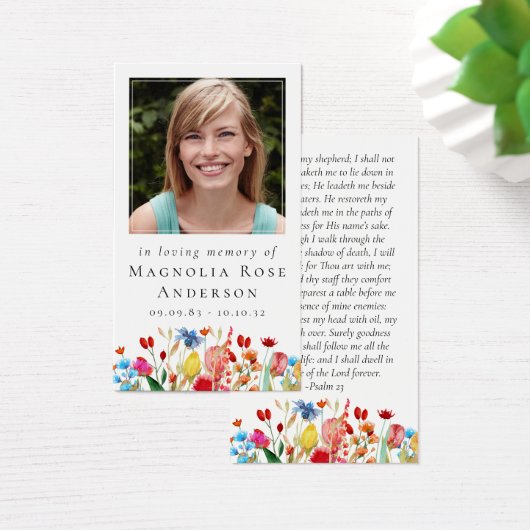 Memorial Prayer Kaart | Wilde bloempitten (Bureau)