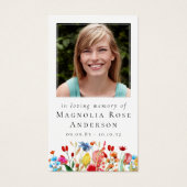 Memorial Prayer Kaart | Wilde bloempitten (Voorkant)