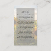 Memorial Prayer Kaart | Zonnebloemen Contactkaartje (Achterkant)