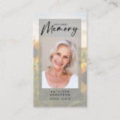 Memorial Prayer Kaart | Zonnebloemen Contactkaartje (Voorkant)