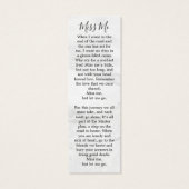 Memorial Prayer Sympathie Foto Funeral Bladwijzer Mini Visitekaartjes (Achterkant)