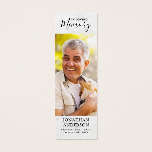 Memorial Prayer Sympathie Foto Funeral Bladwijzer Mini Visitekaartjes (Voorkant)