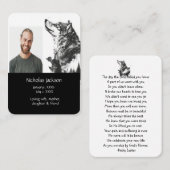 Memorial Prayer Wolf Natuur dier Visitekaartje (Voorkant / Achterkant)