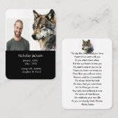 Memorial Prayer Wolf Natuur dier Visitekaartje (Voorkant / Achterkant)
