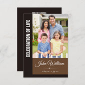 Memorial Program Card Kaart (Voorkant / Achterkant)