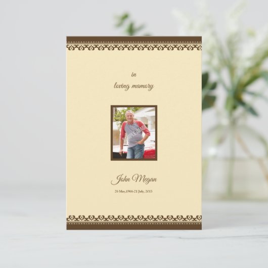 Memorial Program Card Kaart (Staand voorkant)