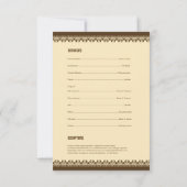 Memorial Program Card Kaart (Achterkant)