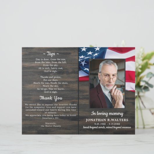 Memorial Programme budgettaire patriottische orde  (Staand voorkant)