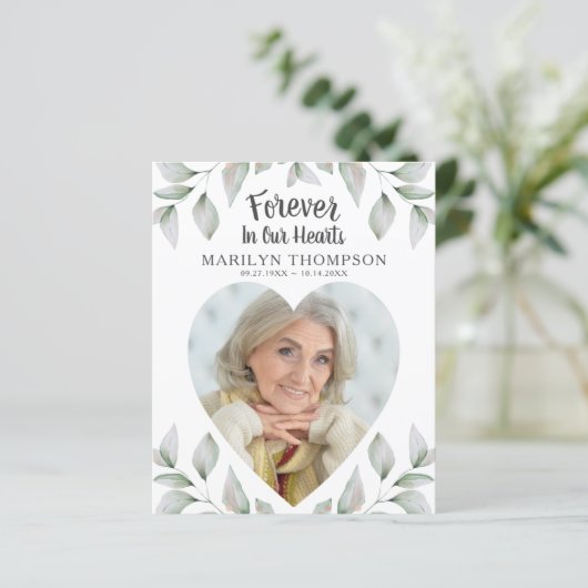 Memorial Programme Heart Shaped Photo Budget (Staand voorkant)