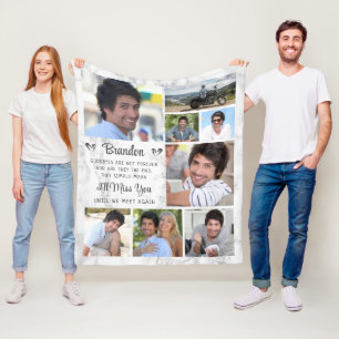 Memorial Quote 8 Foto Herdenking Keepslag Marble Fleece Deken