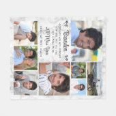 Memorial Quote 8 Foto Herdenking Keepslag Marble Fleece Deken (Voorkant (Horizontaal))