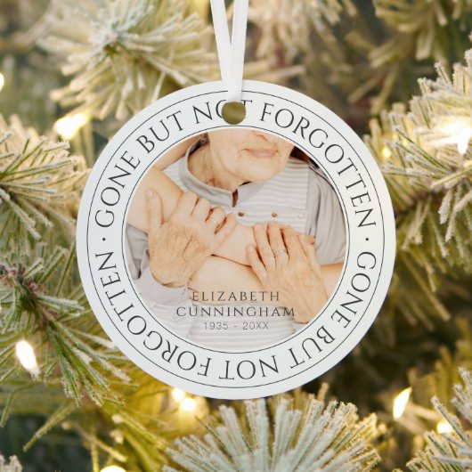 Memorial Quote Classic Elegant Chic Photo Keepomwi Metalen Ornament (Insitu)