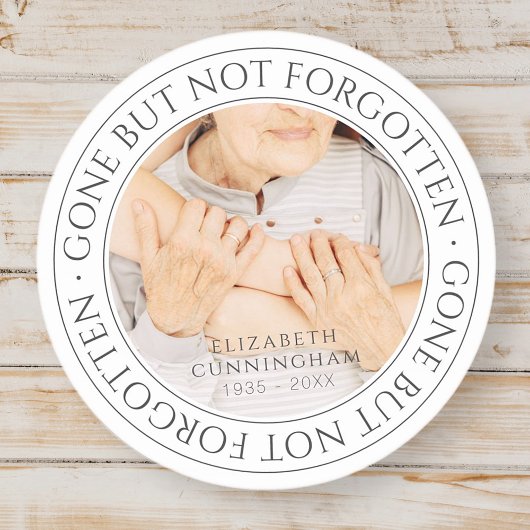 Memorial Quote Classic Elegant Chic Photo Keepomwi Ronde Sticker