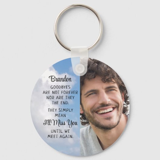 Memorial Quote Foto gepersonaliseerd keepomwille Sleutelhanger (Achterkant)