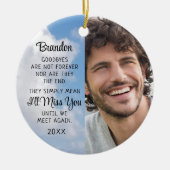 Memorial Quote Foto Herdenking Sympathie Keepslag Keramisch Ornament (Voorkant)