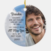 Memorial Quote Foto Herdenking Sympathie Keepslag Keramisch Ornament (Achterkant)