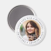 Memorial Quote Modern Elegant Chic Custom Photo Magneet (Voorkant / Achterkant)