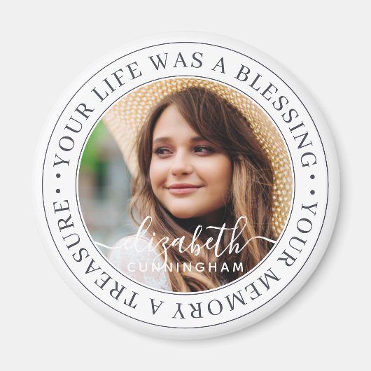 Memorial Quote Modern Elegant Chic Custom Photo Magneet (Voorkant)