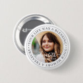 Memorial Quote Modern Elegant Chic Custom Photo Ronde Button 5,7 Cm (Voorkant /achterkant)