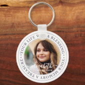 Memorial Quote Modern Elegant Chic Custom Photo Sleutelhanger (Voorkant)