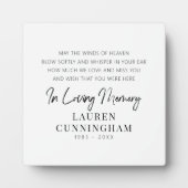 Memorial Quote Modern Elegant Simple Chic Fotoplaat (Voorkant)