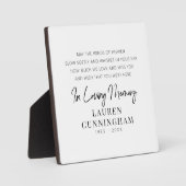 Memorial Quote Modern Elegant Simple Chic Fotoplaat (Voorkant)