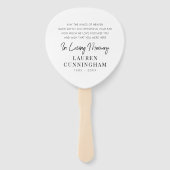 Memorial Quote Modern Elegant Simple Chic Handwaaier (Voorkant)